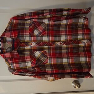 Duluth Trading Co Womens 2xl Red Plaid Flannel Shirt